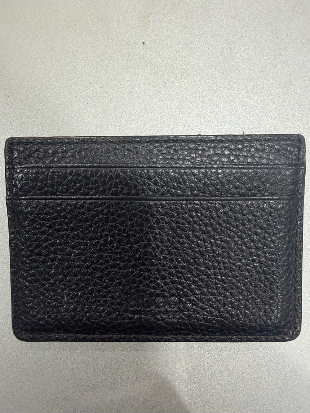 Hugo Boss Black Pebbled Leather Slim Card Sleeve